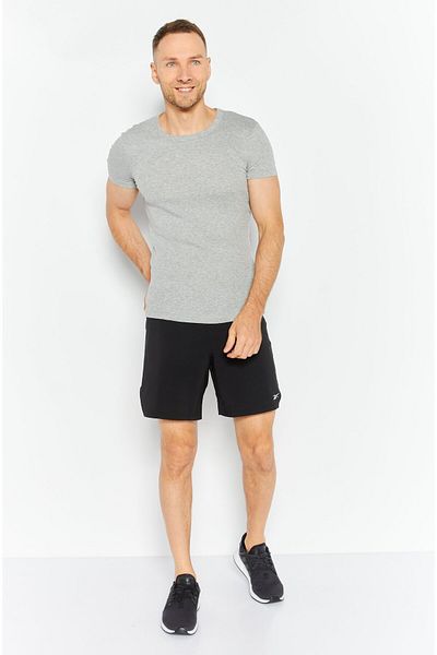 Reebok شورت تدريب رياضي للرجال، أسود