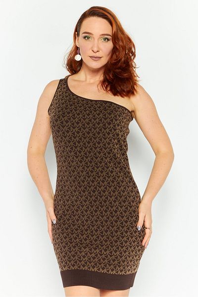 Michael Kors Women Allover Print Mini Dress, Brown