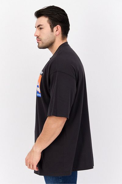 WRANGLER Men Crew Neck Short Sleeves Printed T-Shirt, Black Combo