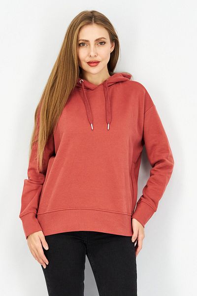 Esprit Women Hooded Long Sleeve Sweatshirt, Light Maroon