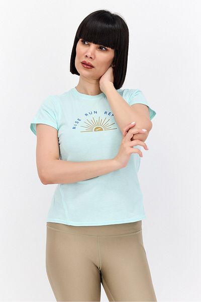 Brooks Women Sportswear Fit Short Sleeve Ruining Top, Sky Blue