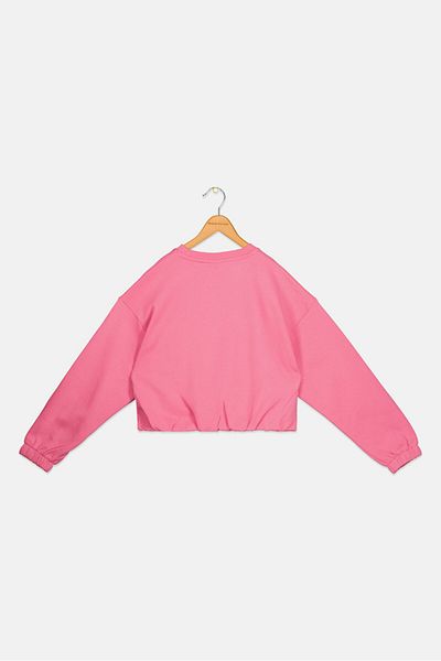 ELLE Kids Girl Brand Logo Long Sleeve Sweatshirt, Pink