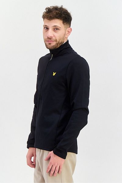 Lyle & Scott Men High Neck Brand Logo Wind Jammer Sweatshirt,black