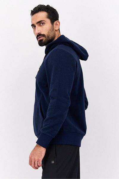 BENCH Men Sportswear Fit Hooded Outdoors Sweatshirt, Deep Navy