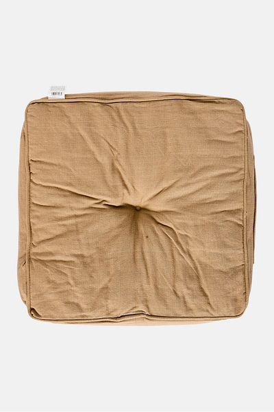 Muy Mucho Stripe Print Floor Cushion With Handle 40 H X 40 L X 8 W Cm, Tan