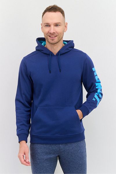 Hurley Men Hooded Long Sleeve Brand Logo Sweatshirt, Blue