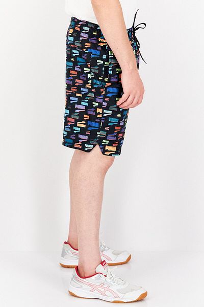 Puma Men Swimwear Allover Print Short, Black Combo