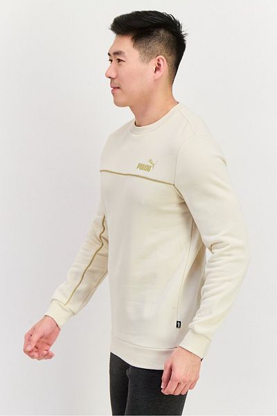 Puma Men Sportswear Fit Long Sleeve Training Sweatshirt, Beige