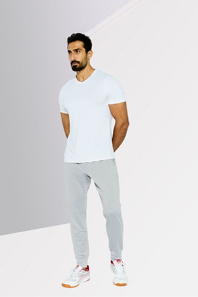 Lacoste Men Regular Fit Brand Logo Jogger Pants, Light Grey