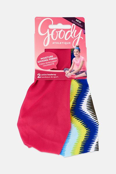 Goody 2 Pcs Athletique Headband, Assorted