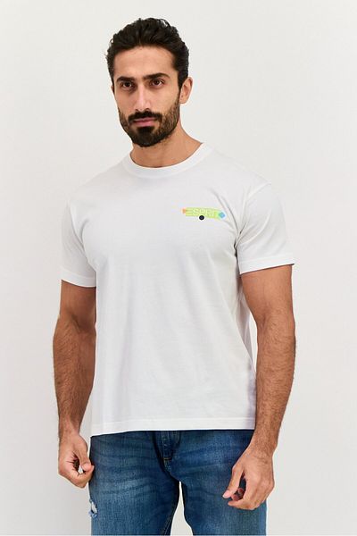 Esprit Men Crew Neck Short Sleeves Brand Logo T-shirt, White