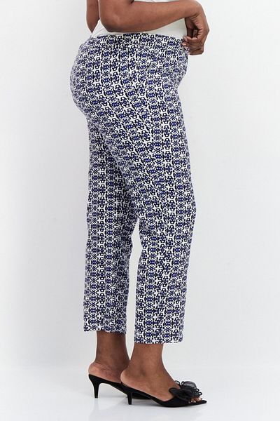 Tchibo Women Regular Fit Allover Print Trouser, White