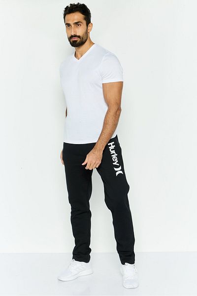 Hurley Men Regular Fit Drawstring Brand Logo Sweatpants, Black