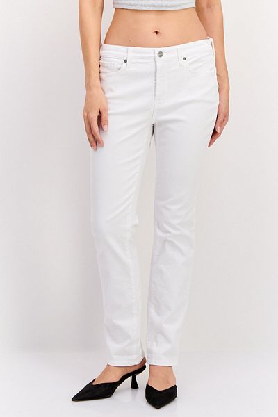 NYDJ Women Slim Fit Solid Stretchable Chino Pants, White