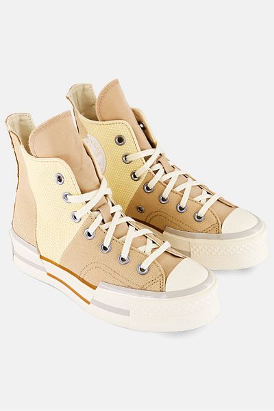 converse Women Chuck 70 Plus Hi Lace Up Sport Shoes, Beige