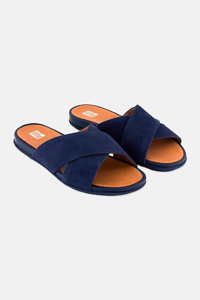 Fitflop Women Gracie Suede Slip On Flats, Navy Blue