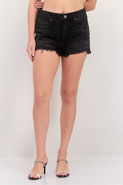 Roxy Women Washed Distress Denim Short, Black