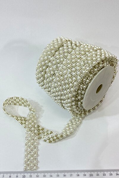 Hayalperest boncuk İncili Ütüyle Yapışan Şerit Aplik 1 mt