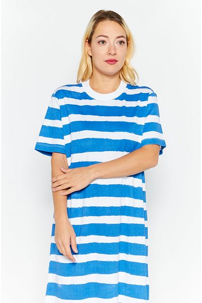 Esprit Women Tow Tone Casual Midi Dress, Blue