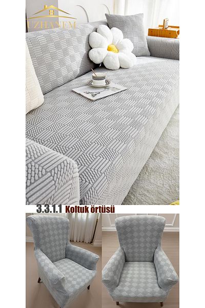 uzhanem 3.3.1.1 Set husă și huse pentru canapea model Jacquard - Husă pentru canapea Textil de casă