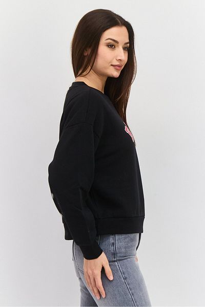 Mode by Redtape Women Crew Neck Graphic Long Sleeves Sweatshirt, Black