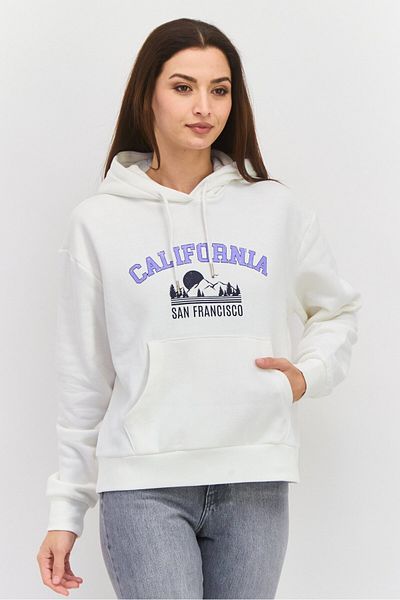 Mode by Redtape Women Long Sleeve Brand Logo Hoodies, White