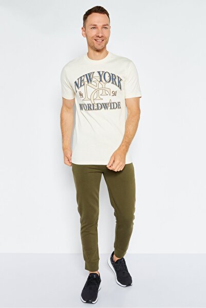 Puma Men Sportswear Fit Short Sleeve Outdoor T-Shirt, Off White