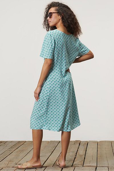 Tchibo Women All Over Print Midi Dress, Green
