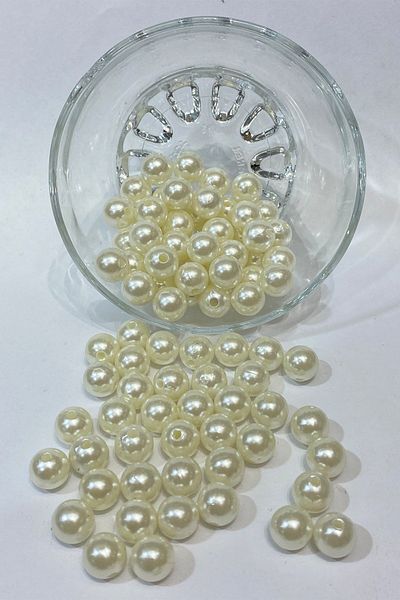 Hayalperest boncuk Cream Plastic Pearl Beads 14 mm 50 Gr