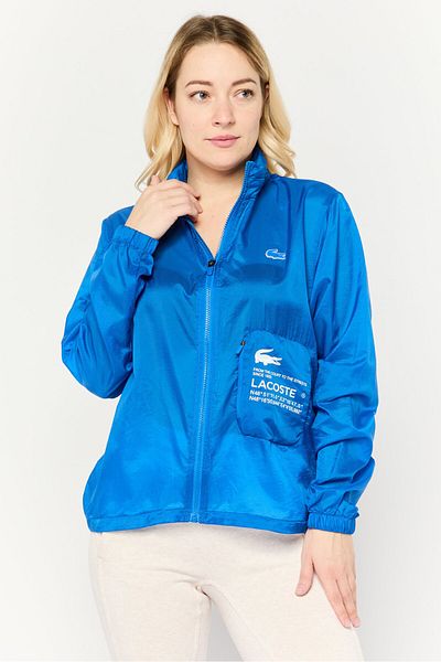 Lacoste Women Brand Logo Windbreaker Jacket, Blue