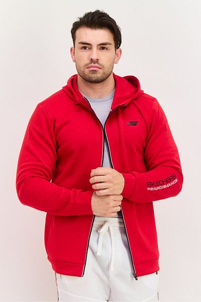 SKECHERS Men Sportswear Fit Long Sleeve Outdoor Sweatshirt, Red