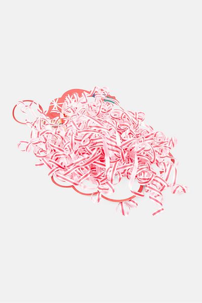 Votum Stripe Curly Ribbon, Red
