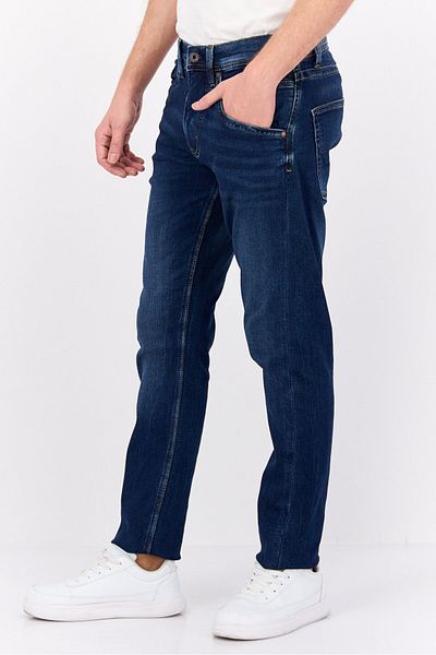 Pepe Jeans بنطلون جينز رجالي مغسول قابل للتمدد بقصّة عادية، أزرق