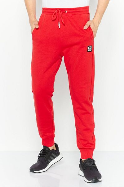 Diesel Men Solid Drawstring Sweatpants, Red