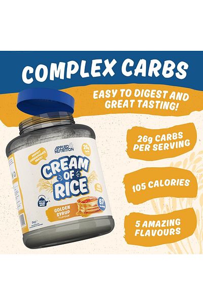 applied nutrition Cream Of Rice, Golden Syrup, 2 Kg, Source Of Energy For Breakfast & Snacks
