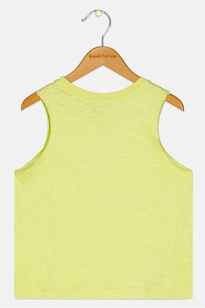 Roxy Kids Girl Graphic Printed Sleeveless Top, Lime Green