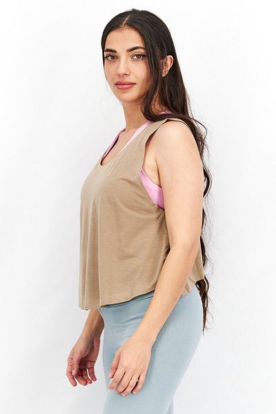 adidas Women Sportswear Fit Sleeveless Reversible Studio Tank Top, Light Brown