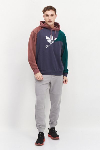 adidas Men Sportswear Fit Log Sleeve Outdoor Hooded, Dark Blue