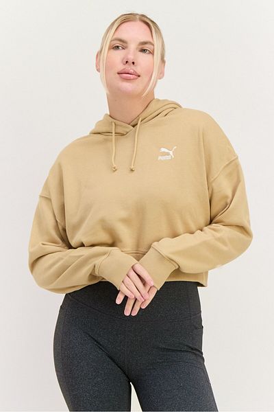 Puma Women Sportswear Fit Long Sleeves Outdoor Hoodie, Beige