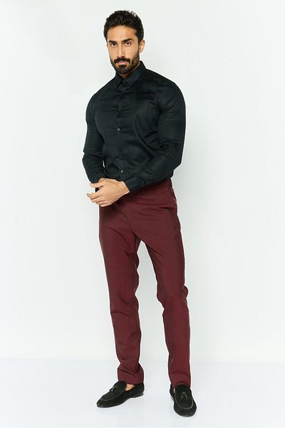 Gant Men Solid No Stretch Dress Pants, Plumped Red