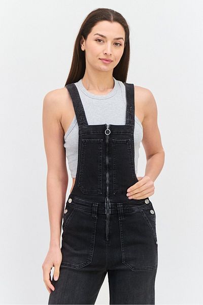 Pepe Jeans Women Washed Denim Jumpsuit, Black