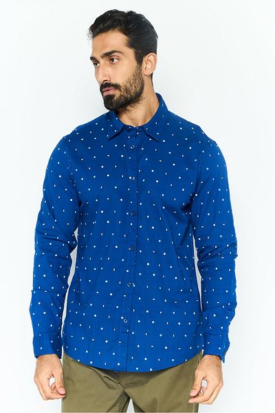 Esprit Men Slim Fit Allover Print Long Sleeves Casual Shirt, Multicolor