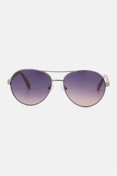 Guess Men GU5213 Aviator Sunglasses, Silver