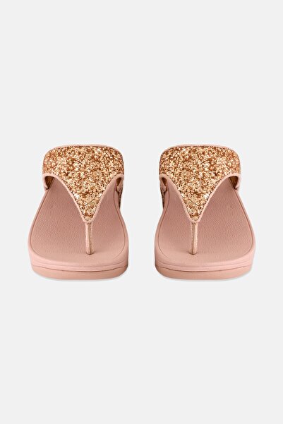 Fitflop Lulu Glitter Toe-Thongs - Rose Gold