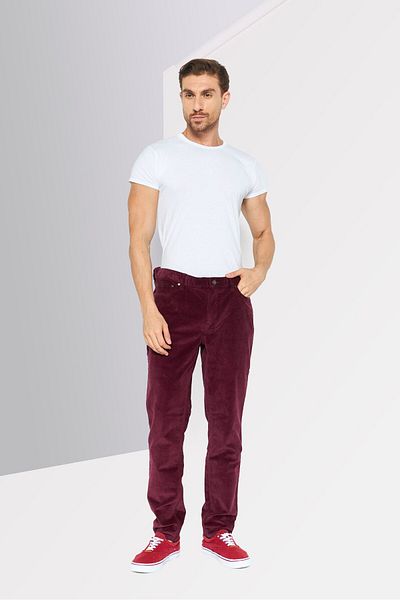 Michael Kors Men Slim Fit Ribbed Corduroy Pants, Brown