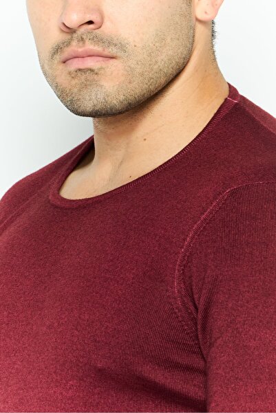 IKKS Men Textured Long Sleeve Sweatshirt, Rouge Red