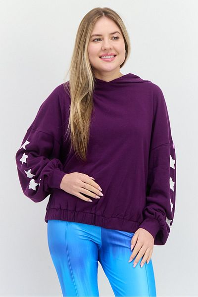 Aqua Women Sportswear Fit Long Sleeve Outdoor Hoodie, Purple