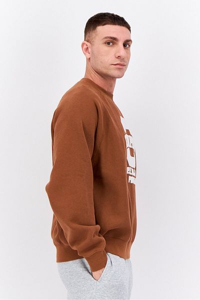 Champion Men Sportswear Fit Brand Logo Outdoor Sweatshirt, Brown