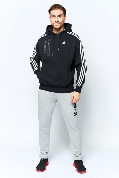 adidas Men Sportswear Fit Brand Logo Training Hoodies, Black