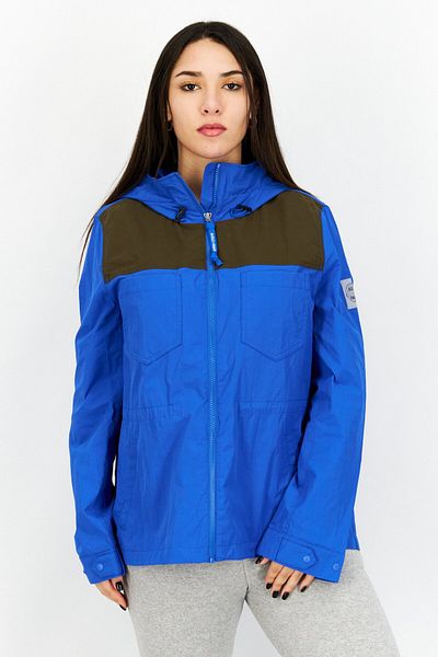 Aigle x Faguo Women Brand Logo Windbreaker Jacket, Blue
